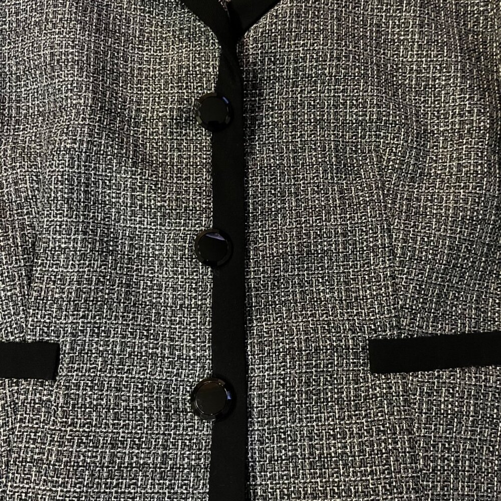 Evan-Picone Blazer Jacket Womens 12P Used Gray Black Trim Lined Petite - Picture 6 of 16